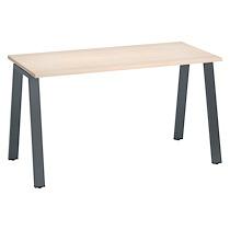 BUREAU DROIT INDIVIDUEL CHÊNE CLAIR 140 X 60 CM, PIÉTEMENT MÉTAL ANTHRACITE - ARCH