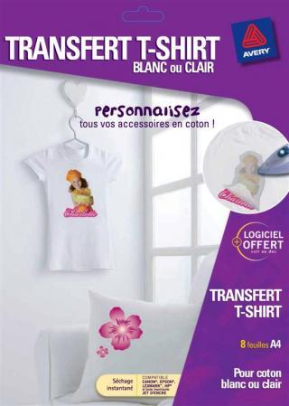 C9405-8 - 8 TRANSFERTS POUR TEXTILES BLANCS OU CLAIRS, A4 - JET D'ENCRE