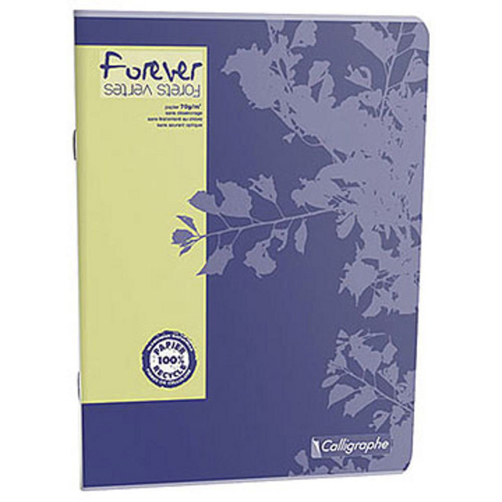 CAHIER  CALLIGRAPHE FOREVER - A4 - PIQÛRE - 96 PAGES - SEYES - PAPIER RECYCLE & CERTIFIE - 21 X 29,7 CM - BLOC 48 FEUILLES  - LOT DE 10