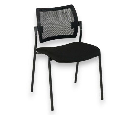 Chaise empilable AMETS de SOKOA d'occasion - dossier filet noir, assise acrylique_0