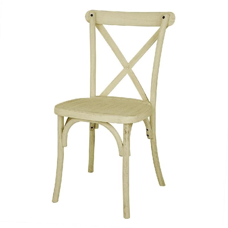 Chaises à dossier croisé en résine Bolero Manhattan effet bois naturel (lot de 4) - HW282_0