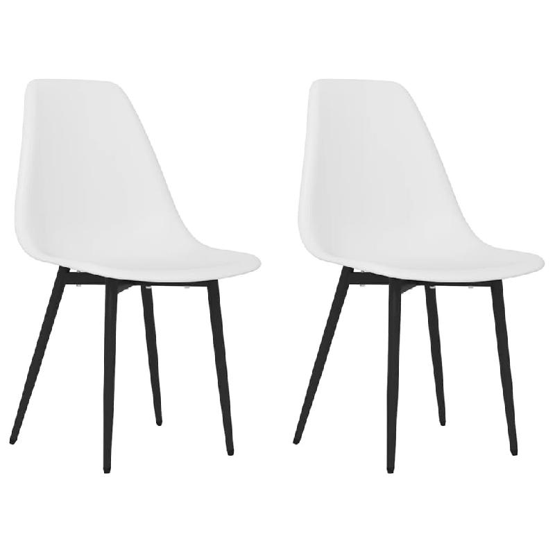 Chaises à manger lot de 2 blanc PP Modèle Élégia - 338042_0