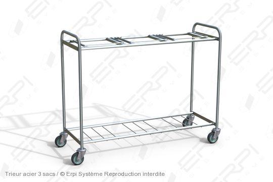 Chariot trieur en acier - 3 sacs - modulable et maniable - réf. TA13555100-01Z_0