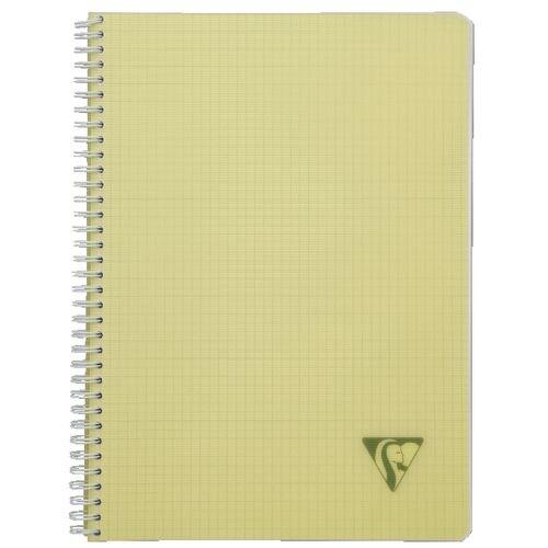 Clairefontaine Lot de 10 Cahier Linicolor Fresh A4, 100p./50 feuilles 90 g/m² reliure intégrale, couv. Polypro assortis, quadrillé 5x5 - multicolor_0