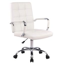 CLP Chaise de bureau Deli Pro similicuir Blanc - blanc polyester 192528002_0