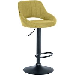 CLP Tabouret de bar Milet en Tissu et Pied métal Vert/Noir - vert textile 321283_0