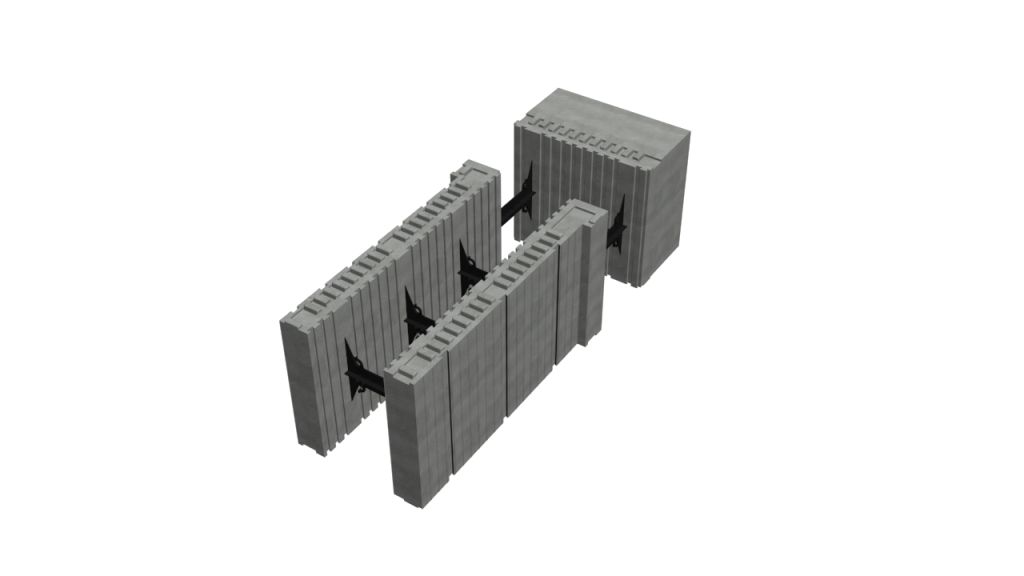 Coffrage isolant angle T-court - Reverbloc - épaisseur 40 cm - R = 7.18_0