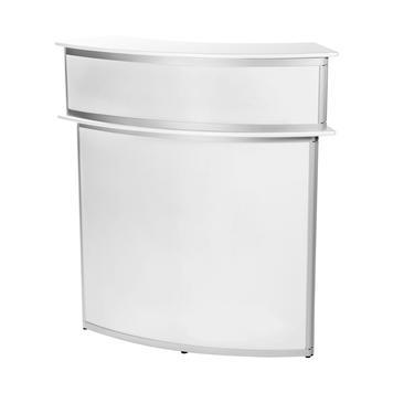 Comptoir VKF - blanc - avec réhausse bar - sans impression numérique - robuste en aluminium avec façade arrondie_0