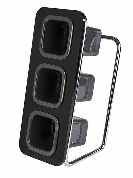 CORBEILLE À COUVERTS APS -TRIPLE TOWER - SET, NOIRE, L : 18 CM, P : 26 CM, H : 43 CM