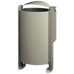 Rossignol - Corbeille 100L sur pied avec cendrier 3L ARKEA - gris ciment - gris acier 56283_0