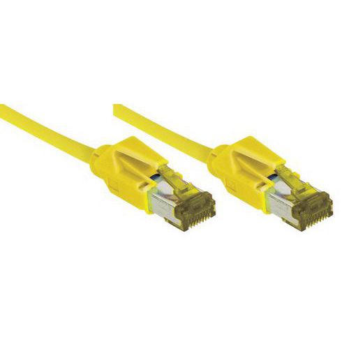 CORDON RJ45 SUR CÂBLE CAT. 7 S/FTP LSOH SNAGLESS JAUNE-75 M