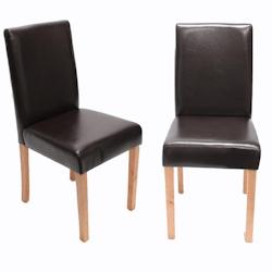 Décoshop26 - Lot de 2 chaises de salle à manger cuisine en synthétique marron pieds en bois clair design moderne 04_0001937 - marron 3000014532693_0
