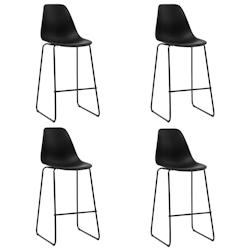 Décoshop26 - Tabourets de bar x4 chaises haute siège en plastique noir et métal DEC029426 - noir 3000257370557_0