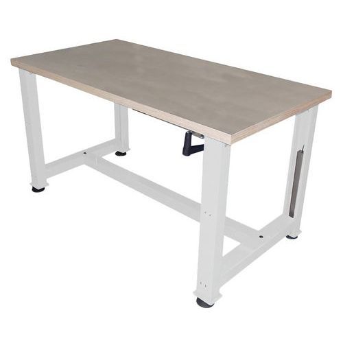 ETABLI À MANIVELLE MULTIPLIS 1750 X 750 X HT 740/1040 CM GRIS 7035 - ANJOU TOLERIE
