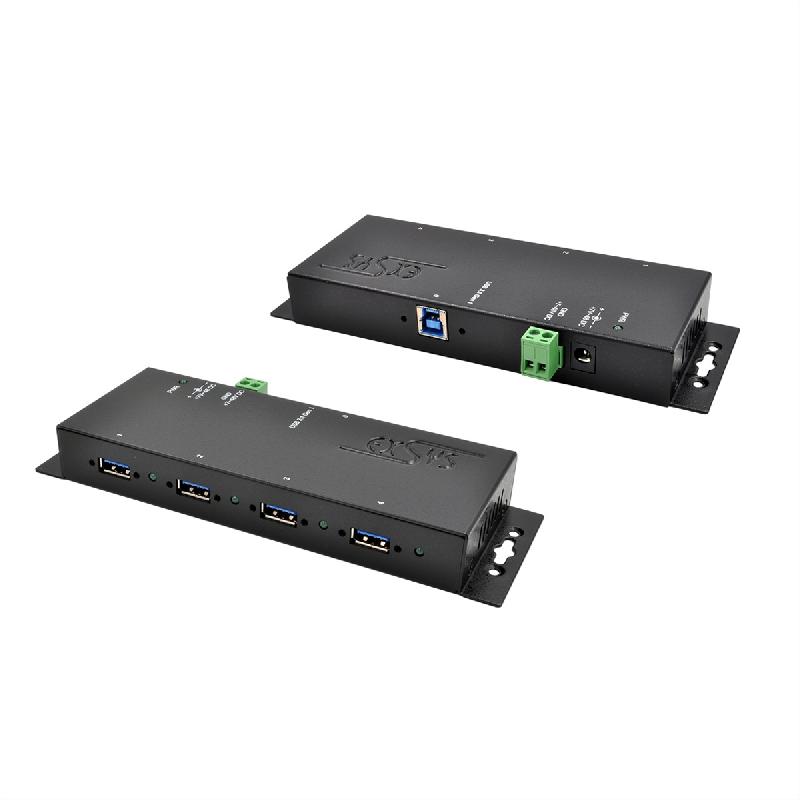 EXSYS EX-1183HMVS-2 Hub USB 3.2 Gen1 métal à 4 ports, protection de surtension 15KV ESD_0