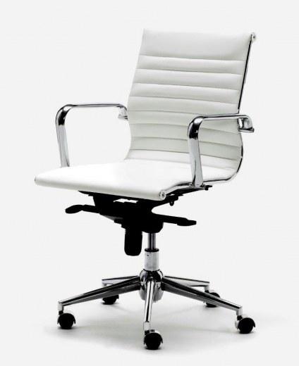 Fauteuil de Direction Bas Dossier LEO - Noir ou Blanc - Référence 7652 FR206 - Mécanisme basculant et réglable_0
