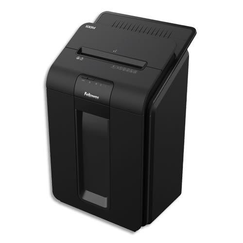 Fellowes Destructeur AutoMax 100M - Coupe micro DIN P-4 - 100 feuilles - Corbeille 23L_0