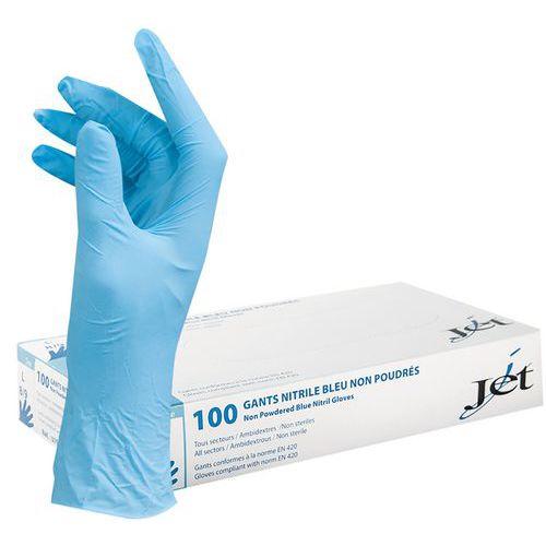 GANTS NITRILE BLEU NON POUDRES TAILLE S - MP HYGIENE
