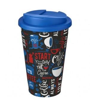 GOBELET ISOLANT BRITE-AMERICANO 350ML AVEC COUVERCLE ANTI-FUITE - BLEU MOYEN - GOBELETS ET MUGS PERSONNALISÉS