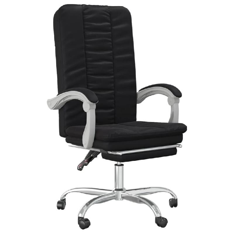 Helloshop26 - Chaise fauteuil siège pivotante de inclinable de bureau informatique étude similicuir noir 02_0024263 - noir métal 3000215342060_0