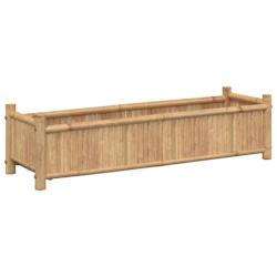 Helloshop26 - Jardinière bac lit surélevé plantes fleurs terrasse jardin 100 x 30 x 25 cm bambou marron 02_0037265 - 3000213824728_0