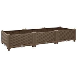 Helloshop26 - Jardinière lit surélevé plantes fleurs jardin 120 x 40 x 23 cm polypropylène marron  02_0000903 - 3000072381530_0