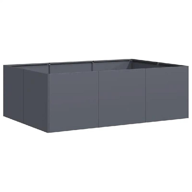 Helloshop26 - Jardinière moderne pour jardin balcon 120 x 80 x 40 cm avec fond ouvert et support intérieur en acier anthracite 02_0051531 - vert aci_0