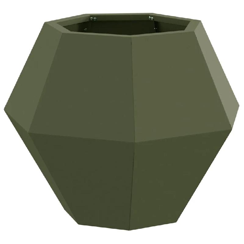 Helloshop26 - Jardinière rectangulaire extérieure 50 x 50 x 40 cm durable style chic en acier vert olive 02_0053124 - vert acier 3000237771558_0