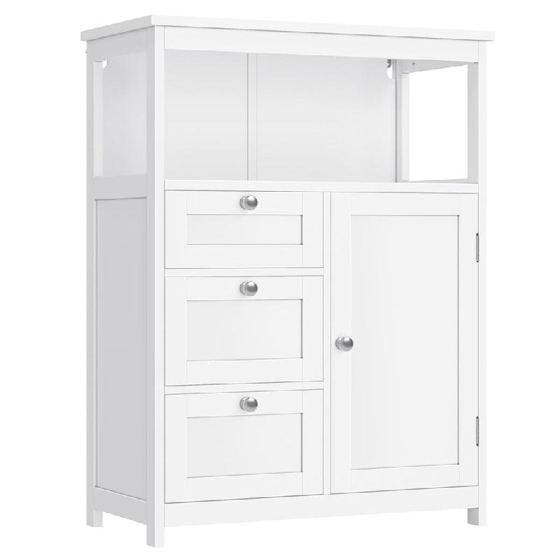 Helloshop26 - Meuble de salle de bain meuble de rangement 30 x 60 x 80 cm commode placard armoire avec 3 tiroirs étagères réglables 12_0006481 - 30_0
