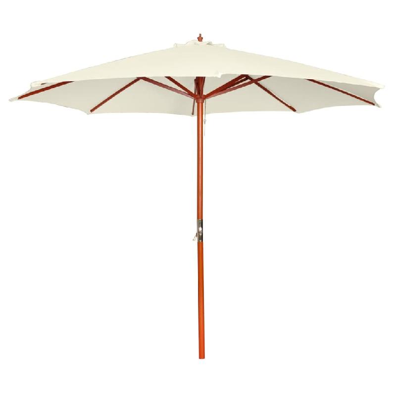 Helloshop26 - Parasol 300 x 258 cm blanc sable 02_0008036 - blanc Bois massif 3000430382728_0