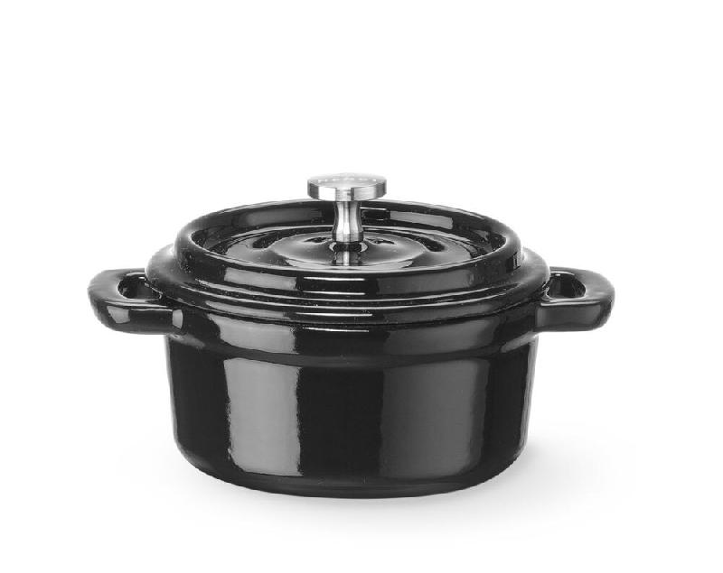 HENDI Cocotte en fonte émaillée, 0,27L, Noir, 130x100x(H)48mm - noir 626894_0