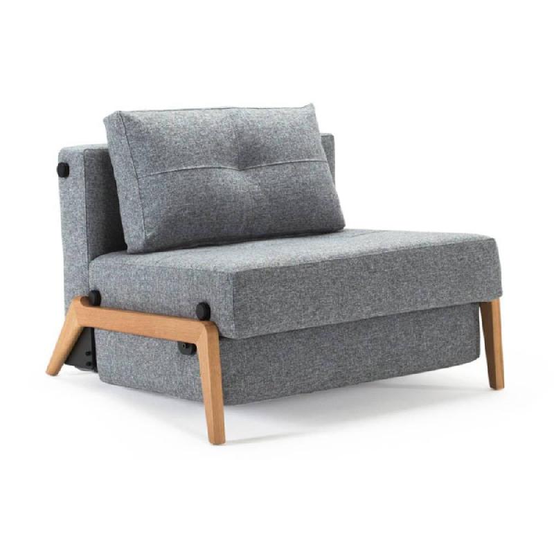 INNOVATION LIVING  FAUTEUIL DESIGN SOFABED CUBED 02 WOOD TWIST GRANITE CONVERTIBLE LIT 200*90 CM_0