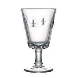 La Rochère - Lot de 6 verres à vin Fleur de Lys - Verre pressé épais et résistant - Transparent - Made in France_0