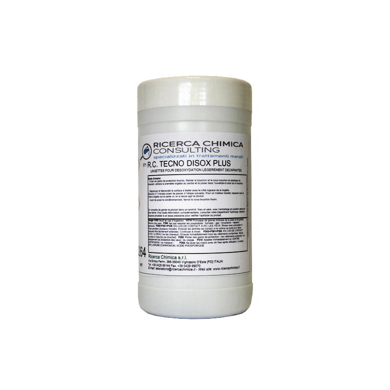 Lingettes pour désoxydation inox - légèrement décapantes - RC Tecno Disox Plus - MLLDESOXPLUS - Ricerca Chimica_0