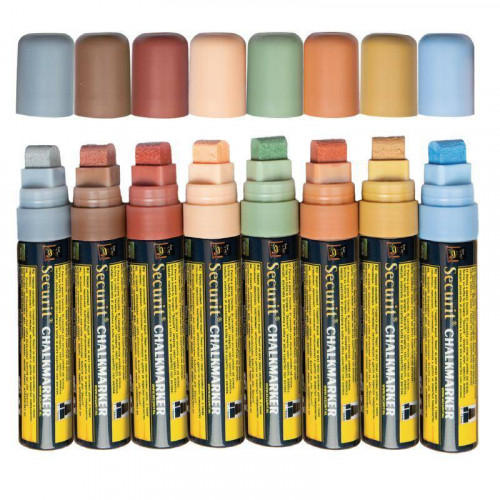 LOT DE 8 FEUTRES CRAIES LIQUIDES MULTICOLORES 7-15 MM SECURIT