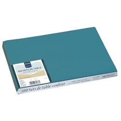 METRO Professional - 500 sets de table jetable en papier gaufré et satiné - Format 30x40 cm - couleur bleu canard - bleu 314130MI_0