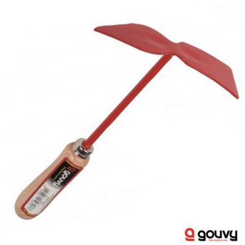 Petite Serfouette Panne et Langue GOUVY - Manche Bois Confortable - 28 cm - Fabriquée en France_0