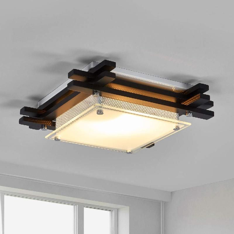GLOBO PLAFONNIER EDISON EN BOIS FONCÉ