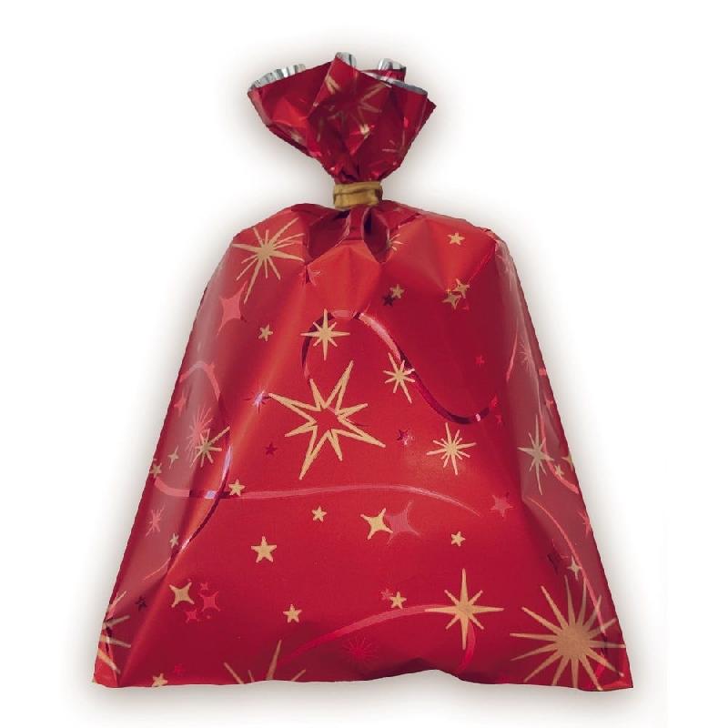 Pochette cadeau polypro avec rabat autocollant Orione rouge 20x35 cm - par 50_0