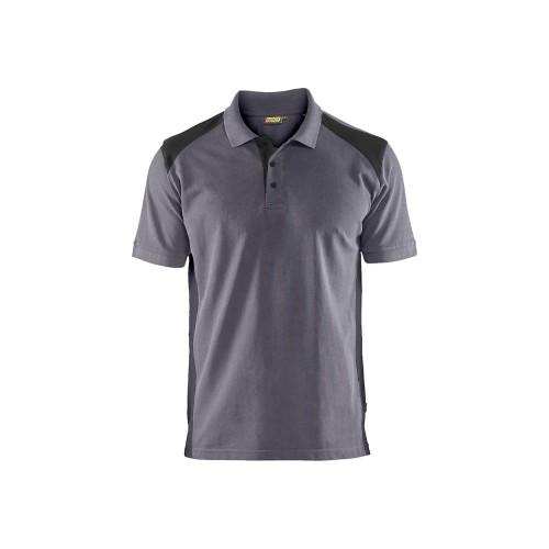 POLO DE TRAVAIL EN COTON PIQUÉ 3324 - GRIS MOYEN ET NOIR - L BLAKLADER
