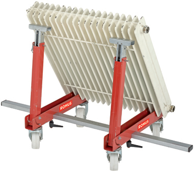 Support pliable porte radiateur en acier - réglable - charge max 250 kg - avec roulettes pleines_0