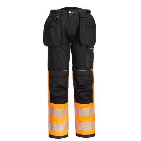 PORTWEST PW307 PANTALON HOLSTER PW3 HI-VIS CLASSE 1 ORANGE/NOIR - TAILLE 30 - STANDARD