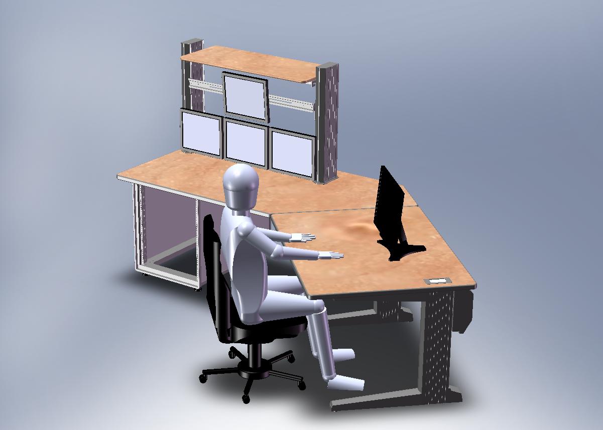 Pupitre informatique Transrack - conçu sur mesure avec composants standard et plateau stratifié ou médium_0