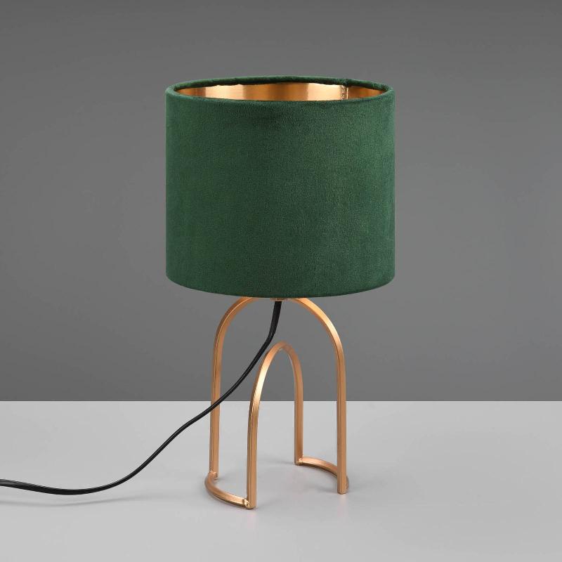REALITY LEUCHTEN LAMPE À POSER GRACE, Ø 18 CM, VERT FONCÉ/DORÉE