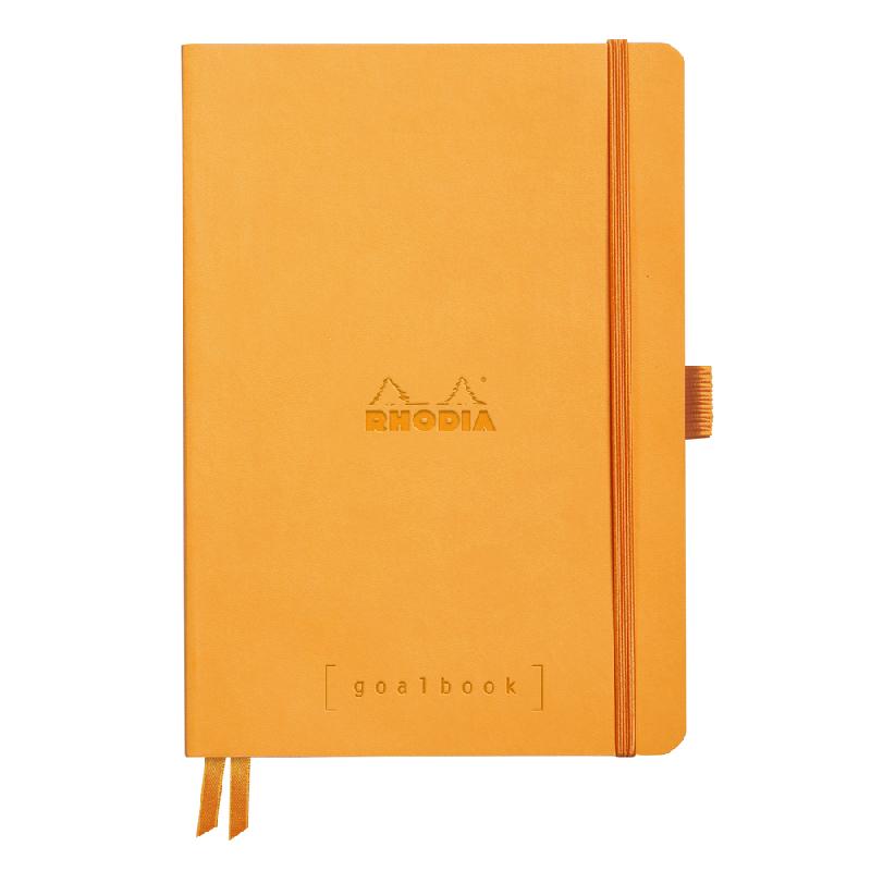 RHODIARAMA GOALBOOK SOUPLE A5 240 PAGES DOT PAPIER IVOIRE 90G - ORANGE