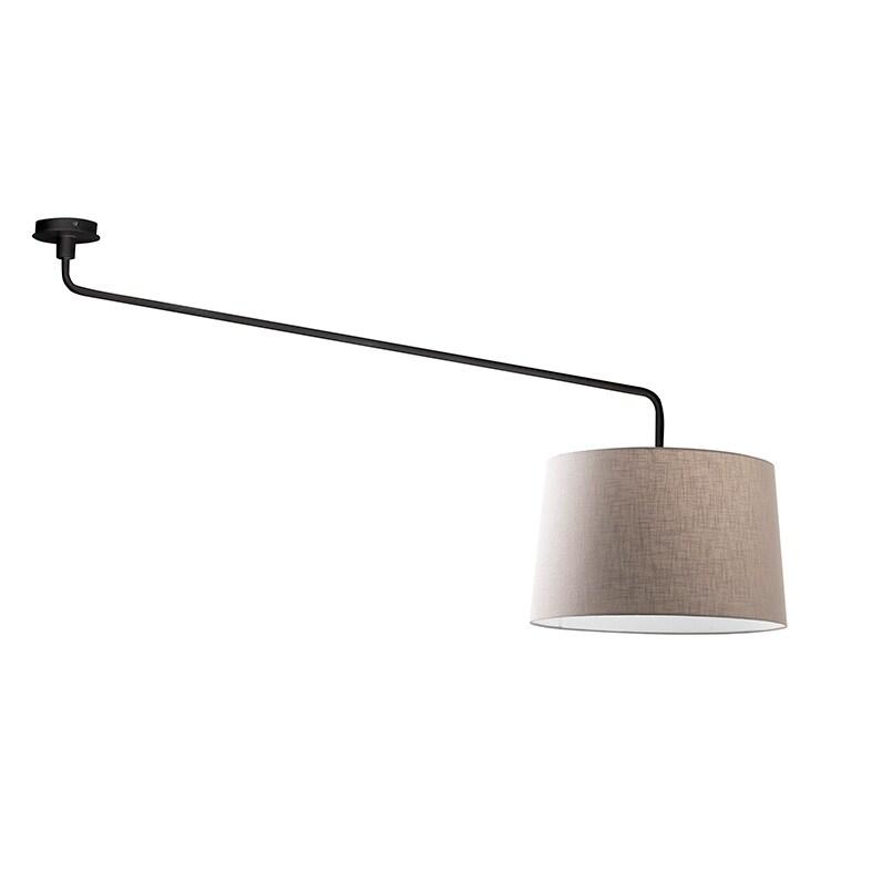 ROSSINI ILLUMINAZIONE Plafonnier Vivien Noir Avec Abat-Jour Conique Ivoire E27 Ip20 48Cm - Design Moderne En Métal Et Tissu Pour Intérieur - Groupe_0