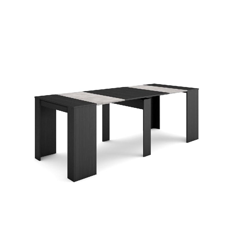 SKRAUT HOME Table console extensible, 220, Pour 10 personnes, Table à Manger, Noir - noir Bois manufacturé 274_5_0