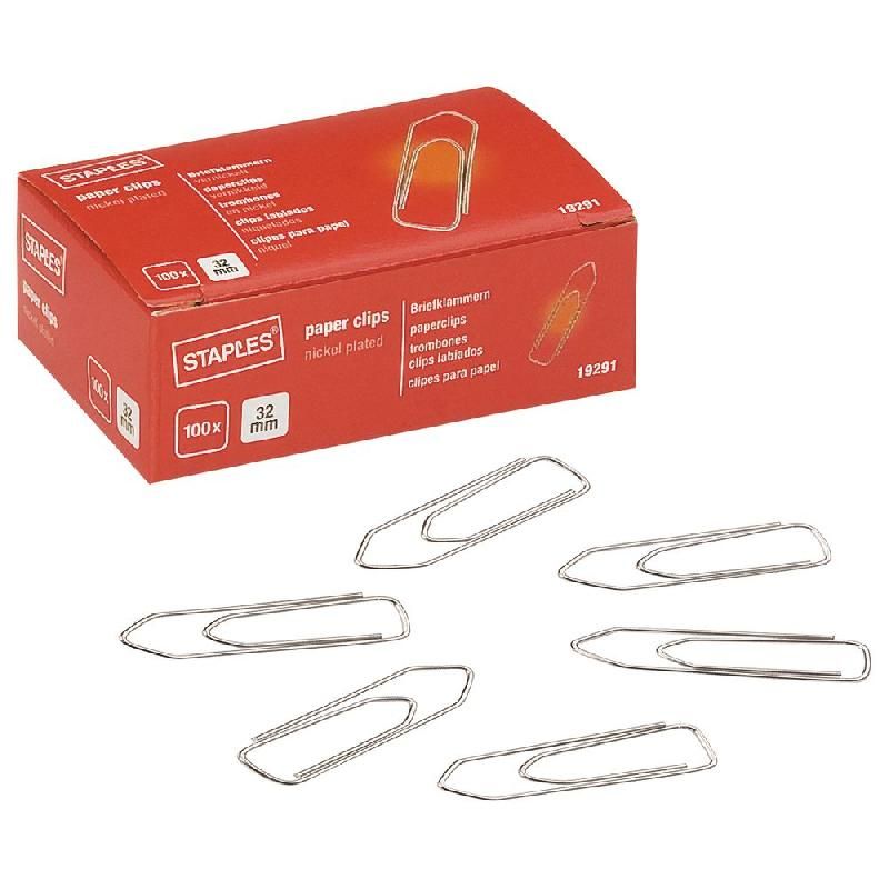 STAPLES BOÎTE DE 100 TROMBONES STAPLES 32 MM (PRIX UNITAIRE)