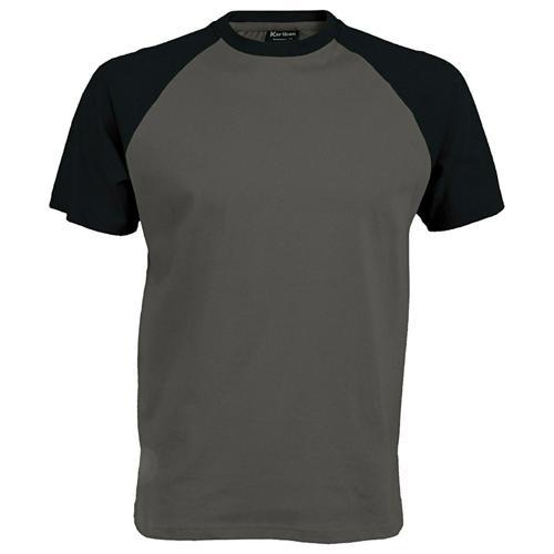 T-SHIRT BICOLORE TRADITIONAL GRIS NOIR