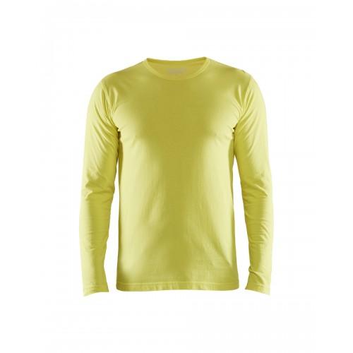 T-SHIRT DE TRAVAIL UNI À MANCHES LONGUES 3500 100% COTON - JAUNE FLUO - XXXL BLAKLADER